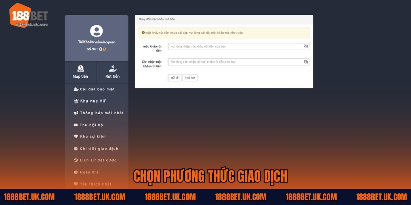 Chọn phương thức giao dịch