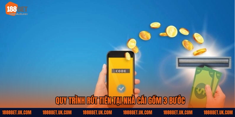 Quy trình rút tiền tại nhà cái gồm 3 bước